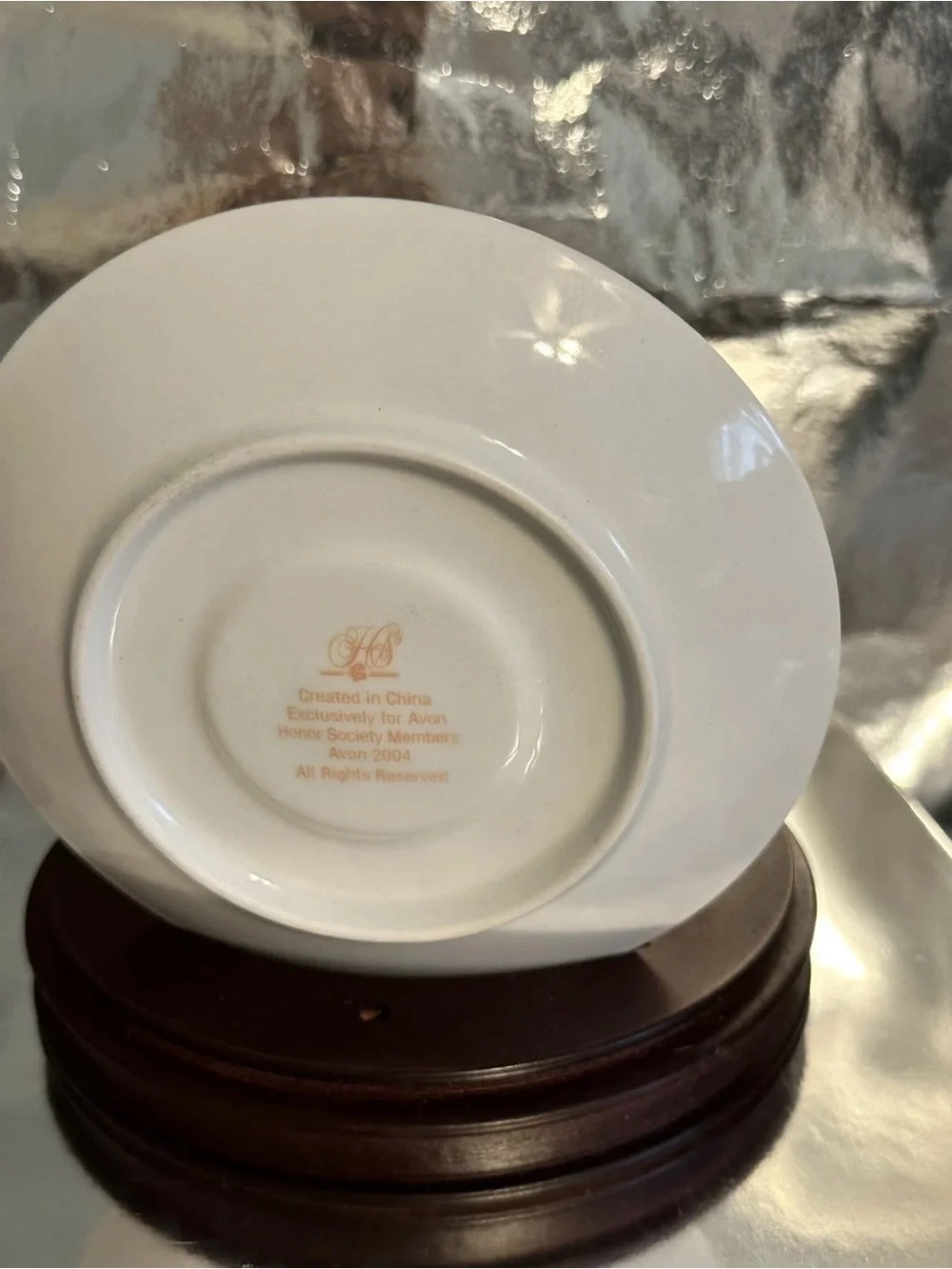Avon Black Pink Floral Porcelain Teacup & Saucer with Gold Trim